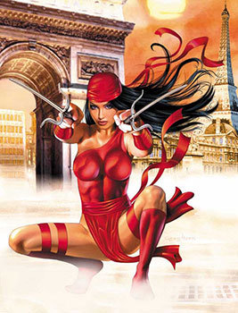 Capa de Elektra #1, desenhada por Greg Horn
