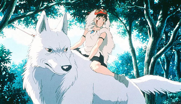 Scene from Princess Mononoke, feature lenght anime of Hayao Miyazaki, that was a huge success in Japan, adapted to english by Neil Gaiman.