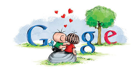Doodle de Dia dos Namorados com a Turma da Mônica