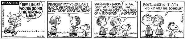 Tira de Peanuts publicada em 21 de outubro de 1966