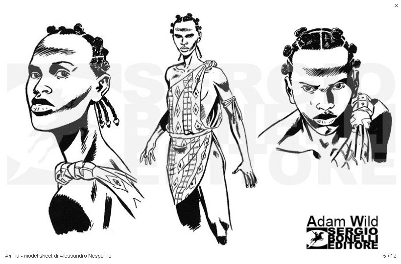 Adam Wild Amina desenhada por Alessandro Nespolino