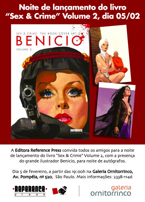 Lançamento de Sex & Crime – The Book Cover art of Benicio – Volume 2