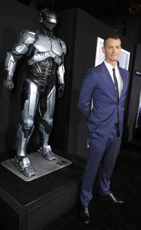 Joel Kinnaman na pré-estreia de Robocop
