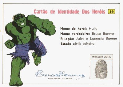 Cartão de Identidade do Hulk