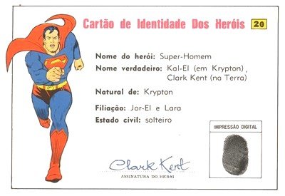 Cartão de Identidade do Superman