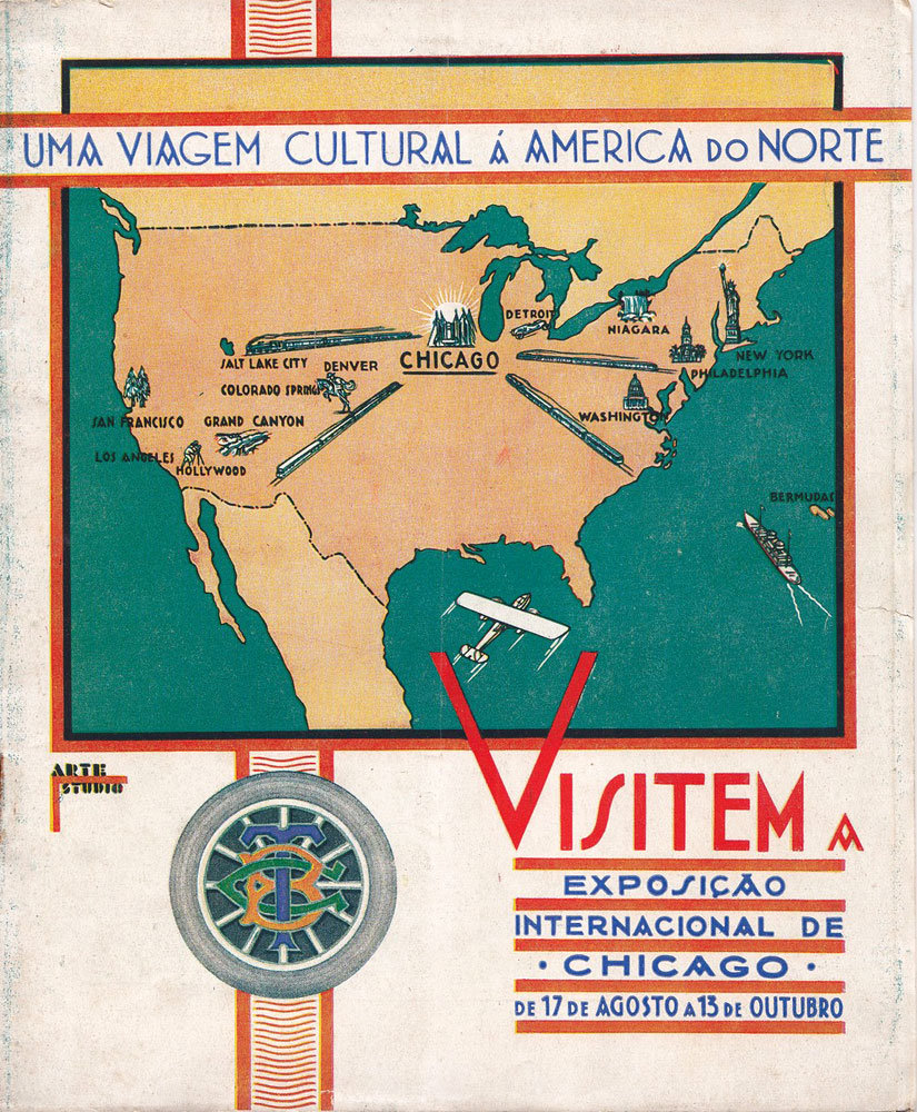 Capa do guia sobre a Exposição Internacional de Chicago