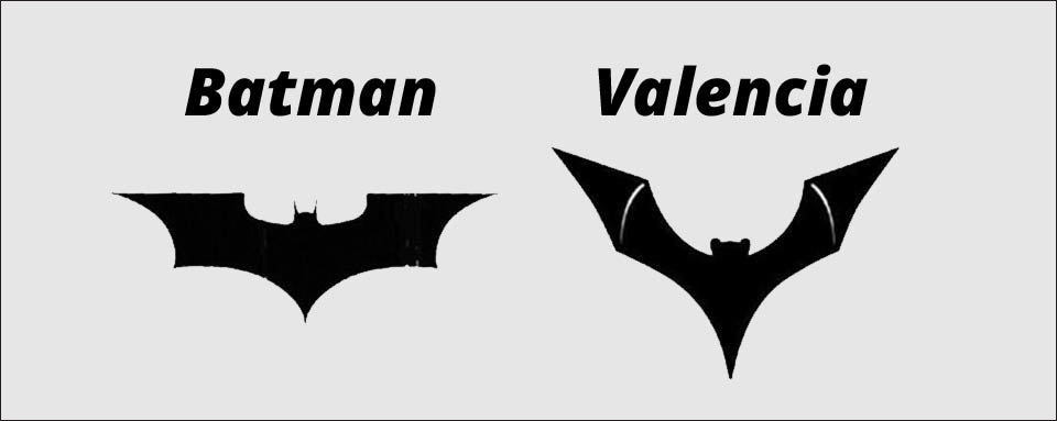 Emblemas do Batman e do Valência