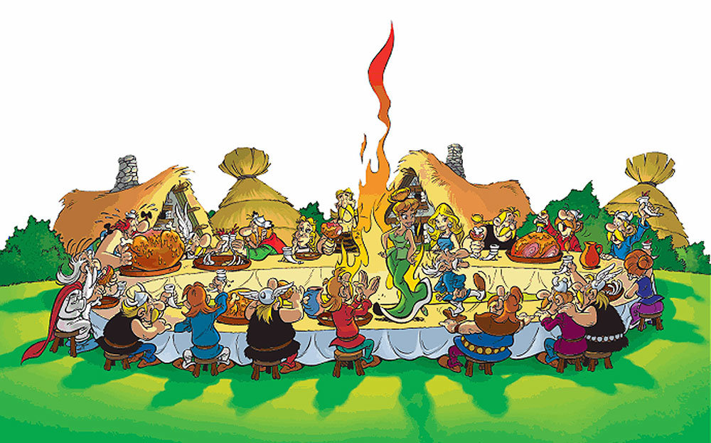 Banquete na vila do Asterix
