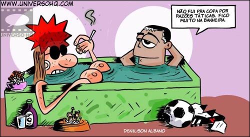 Charge com Romário e Rê Bordosa Charge com Romário e Rê Bordosa