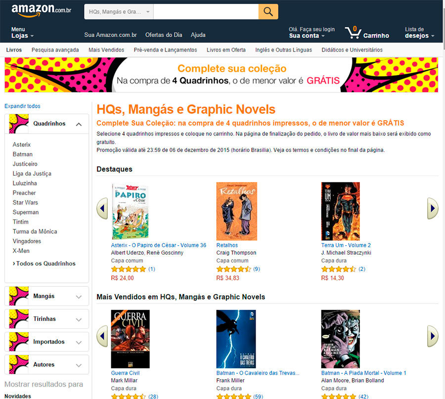 Loja de quadrinhos da Amazon