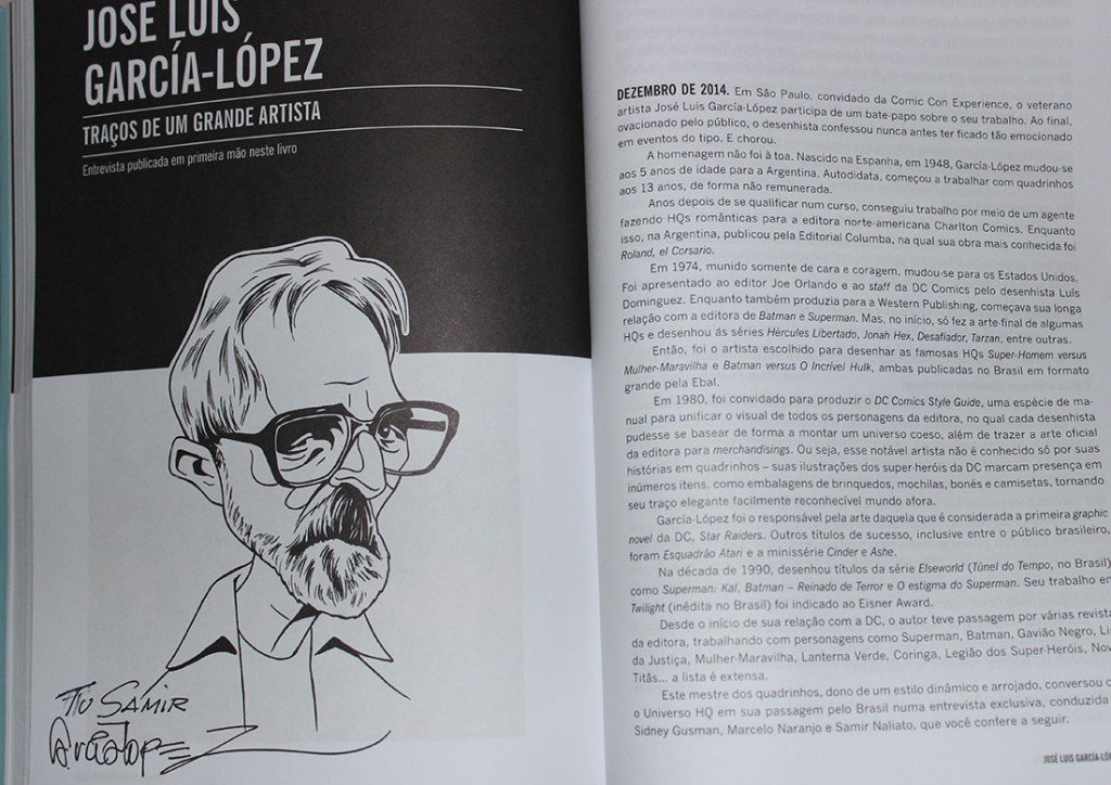 Autógrafo de José Luis García-López no livro Universo HQ Entrevista