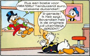 Donald pirateando CDs Donald pirateando CDs