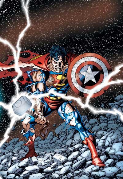 Superman no crossover entre Liga da Justiça e Vingadores